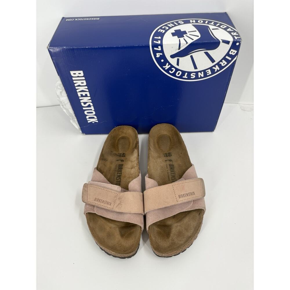 Birkenstock Slide Sandals Beige Suede Single Strap Comfort Footbed Women’s
